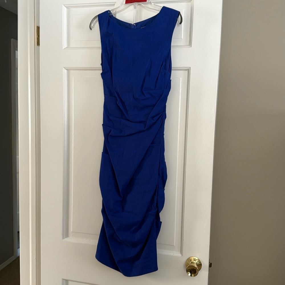 Blue ruching dress